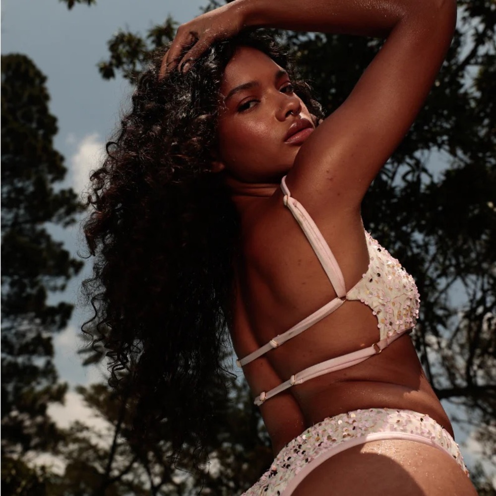 Pink Sequin Bikini Set - Picture 4 of 10